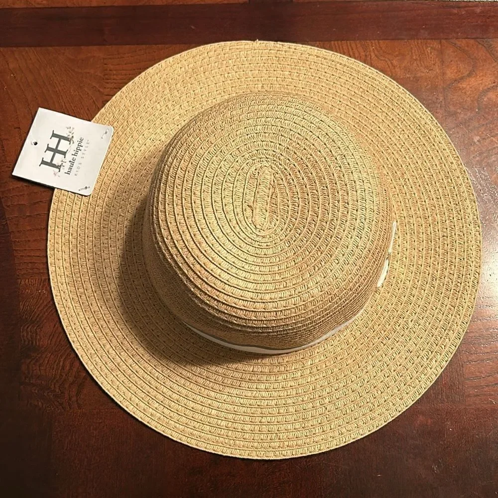 Haute Hippie Kids Beige Straw Hat.New With Tag